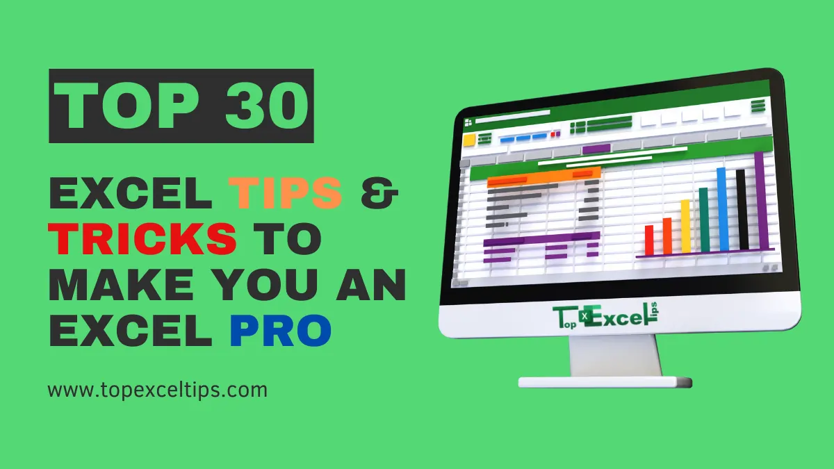 this image shows the top 30 excel tips