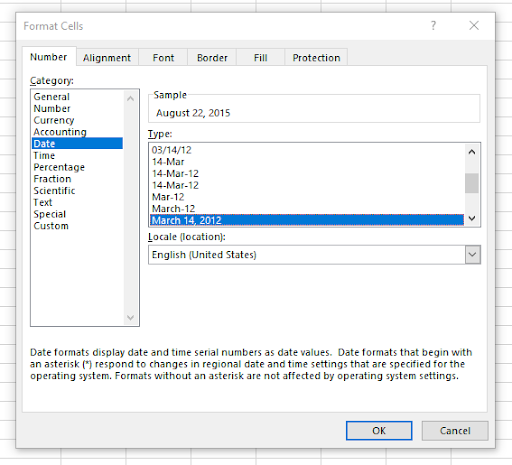 this image show that How to Format Dates