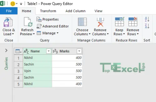 this image shows that Youll see the Power Query Editor on your screen