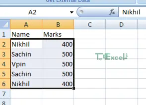 this image shows the process of Open your Excel file and select all the duplicate information